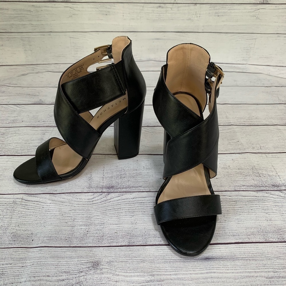 Euc Metaphor “Zermatt” Open-Toe Block Heel Sandals - image 1